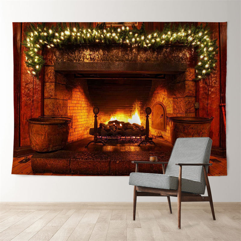 Aperturee - Kamin warmer Familienfoto Weihnachtshintergrund