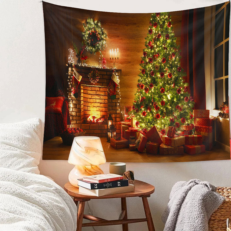 Aperturee - Kamin Weihnachtsbaum Lichtstreifen Weihnachtshintergrund