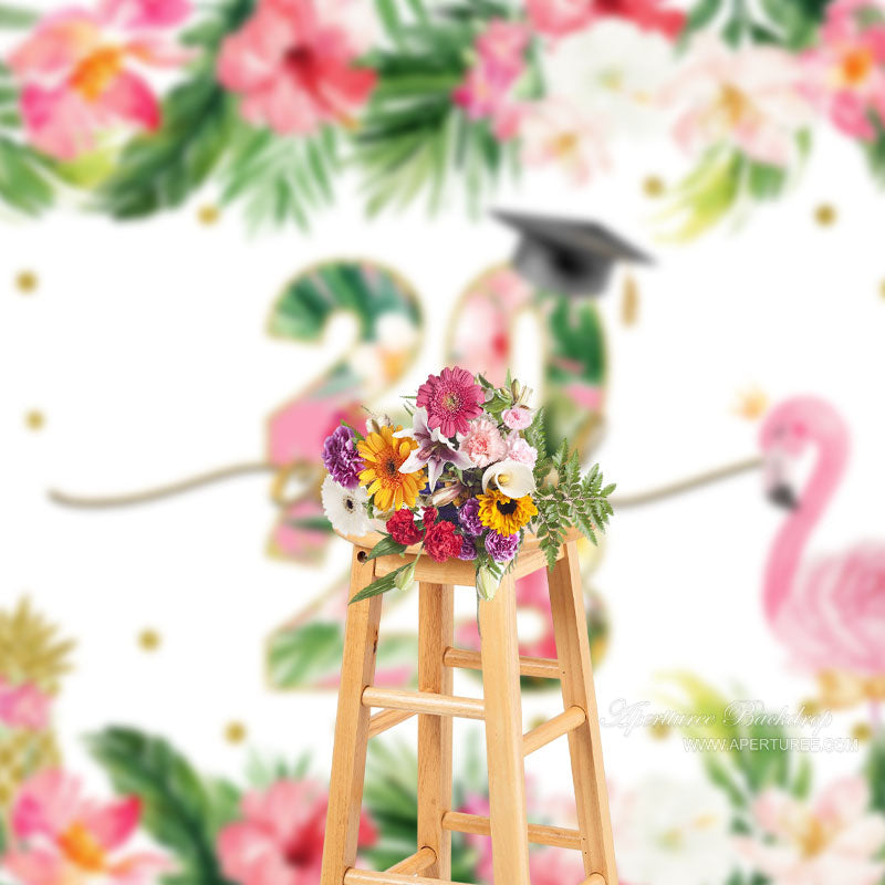 Aperturee - Flamingo Gold Diamond Floral 2023 Grad Fotohintergrund