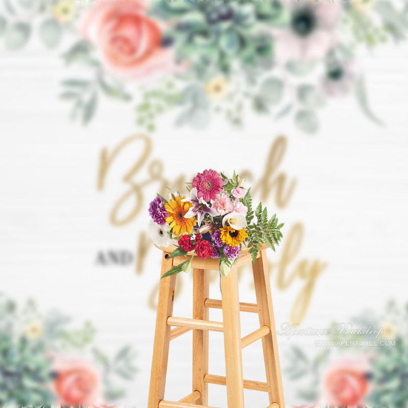 Aperturee - Blumenpflanzen Brunch Fotohintergrund mit sprudelndem Frühling
