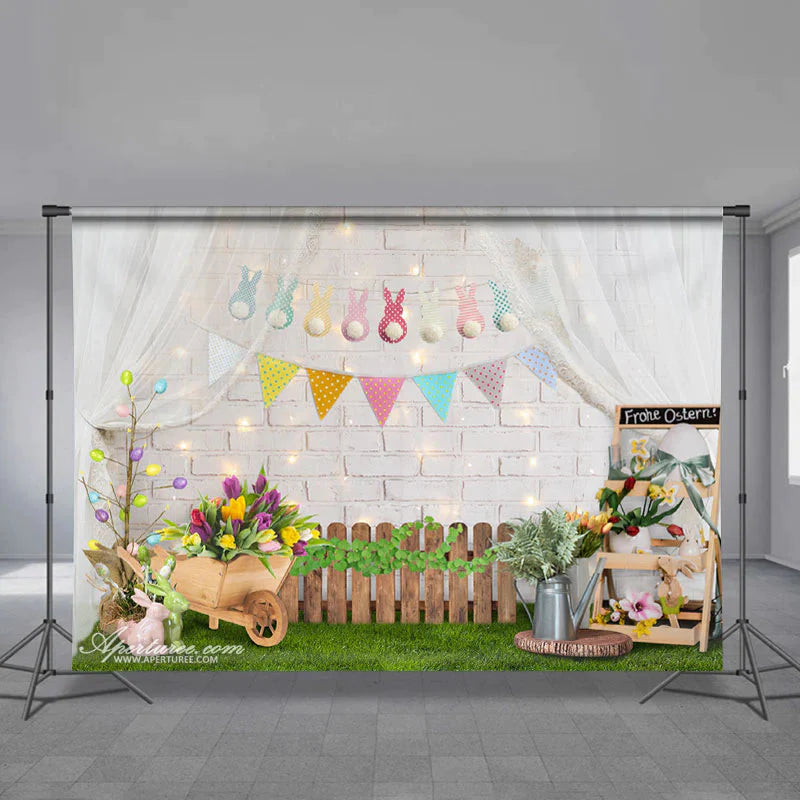 Aperturee - Blumenkaninchen Frühlings Ei Jäger Feiertagshintergrund