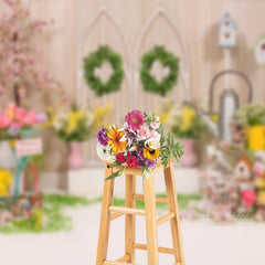 Aperturee - Garten Blumen Rustikaler Frühlingshintergrund aus Holz für Fotos