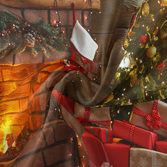 Aperturee - Roter Geschenk Kamin Familienparty Weihnachtshintergrund