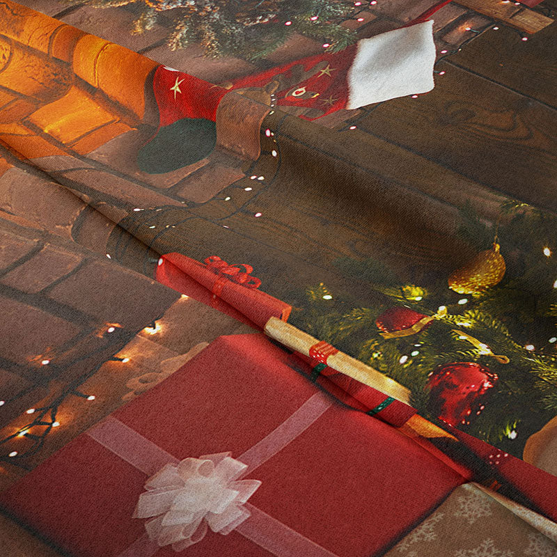 Aperturee - Roter Geschenk Kamin Familienparty Weihnachtshintergrund