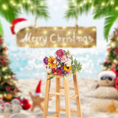 Aperturee - Glitzernder Meeresstrand Bokeh Weihnachtshintergrund im Juli