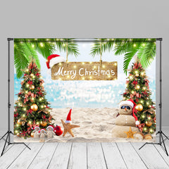 Aperturee - Glitzernder Meeresstrand Bokeh Weihnachtshintergrund im Juli