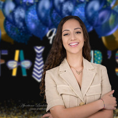 Aperturee - Glitzernder blauer Luftballon Krawatten Vatertags Fotohintergrund