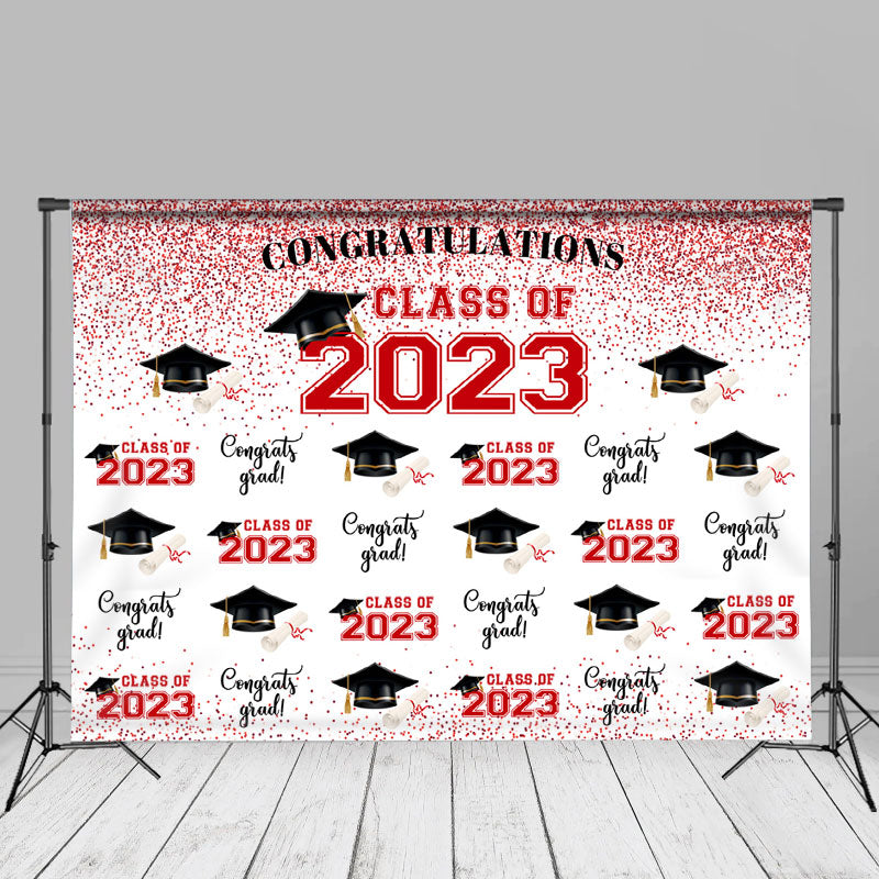 Aperturee - Roter Glitzer Glückwunsch Hintergrund für die Klasse 2023