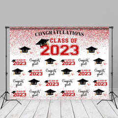 Aperturee - Roter Glitzer Glückwunsch Hintergrund für die Klasse 2023