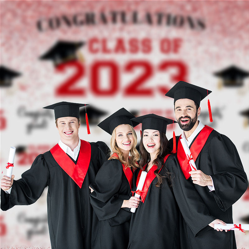 Aperturee - Roter Glitzer Glückwunsch Hintergrund für die Klasse 2023