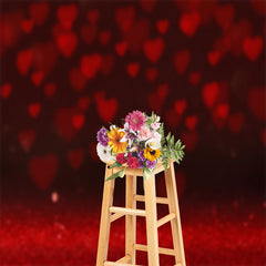 Aperturee - Glitzernder dunkelroter Herz Bokeh Valentinstag Hintergrund