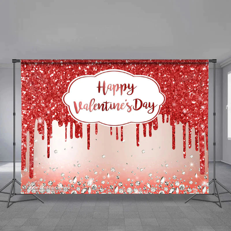 Aperturee - Roter glitzernder Diamant Fröhlicher Valentinstag Hintergrund
