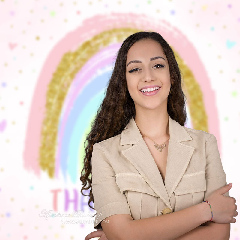 Aperturee - Glitzernde Regenbogenherzen als Dankeschön Hintergrund zum Muttertag