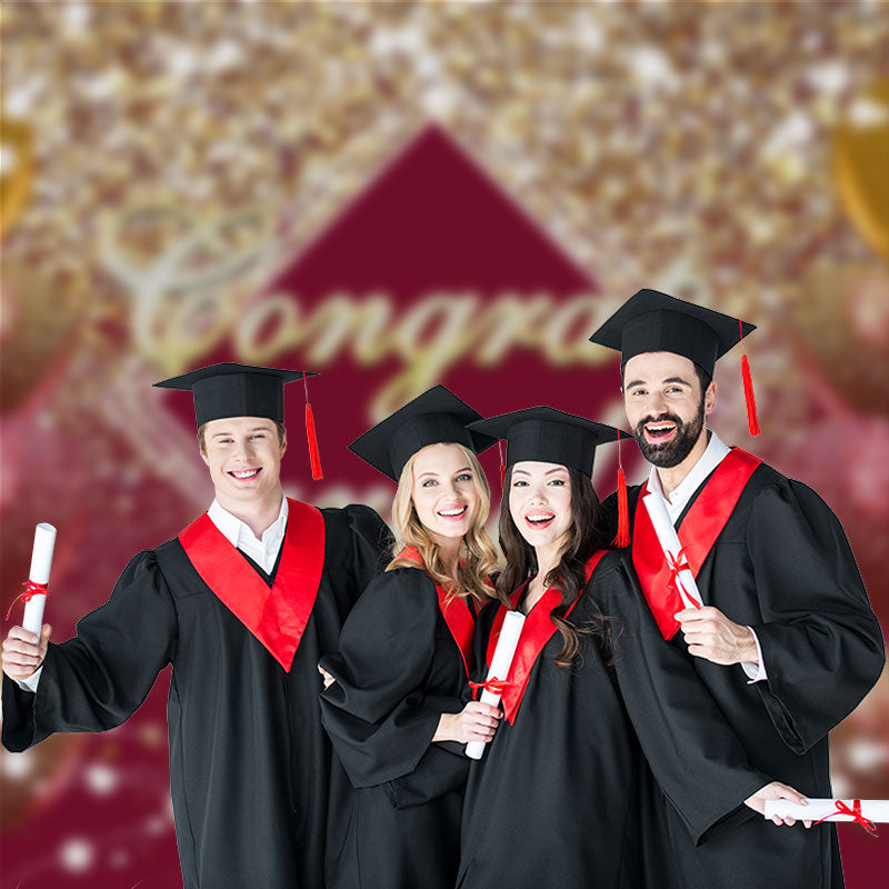 Aperturee - Goldglitter Ballon roter Bokeh Grad Hintergrund für Foto