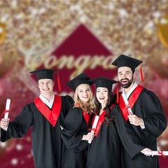 Aperturee - Goldglitter Ballon roter Bokeh Grad Hintergrund für Foto