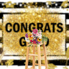 Aperturee - Gold Glitzer Schwarz Weiß Streifen Grad Fotohintergrund