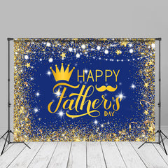Aperturee - Gold glitzernder blauer Vatertagsparty Fotohintergrund