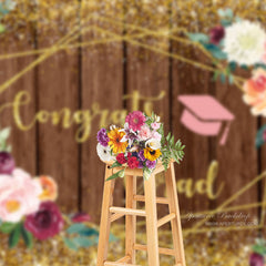 Aperturee - Goldglitzernder Blumenholz Abschlusshintergrund für Foto