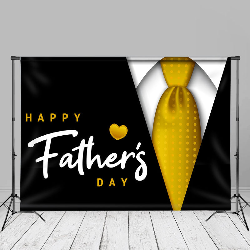 Aperturee - Gold Krawatte Herz schwarz Happy Vatertag Hintergrund Dekor