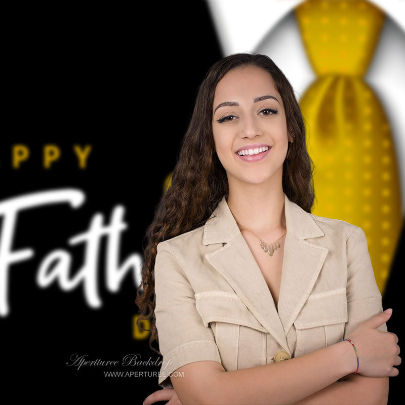 Aperturee - Gold Krawatte Herz schwarz Happy Vatertag Hintergrund Dekor