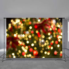 Aperturee - Goldroter heller Bokeh Punkt grüner Weihnachtshintergrund