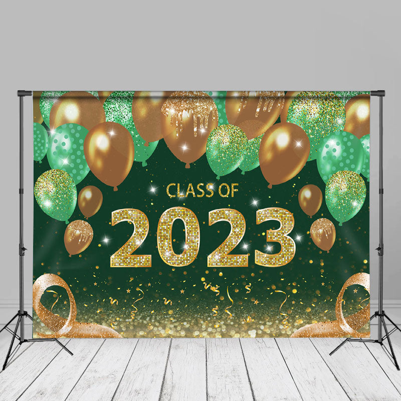 Aperturee - Gold funkelnder Ballon grüner Bokeh Grad Fotohintergrund