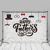 Aperturee - Hintergrunddekoration aus weißem Ziegelstein zum Vatertag mit Goldflecken