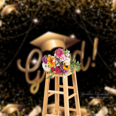 Aperturee - Golden Ribbon Schwarz Grad Party Photo Booth Hintergrund