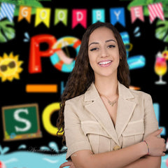 Aperturee - Goodbay Pool Hintergrund im Sommerstil für den Schulanfang