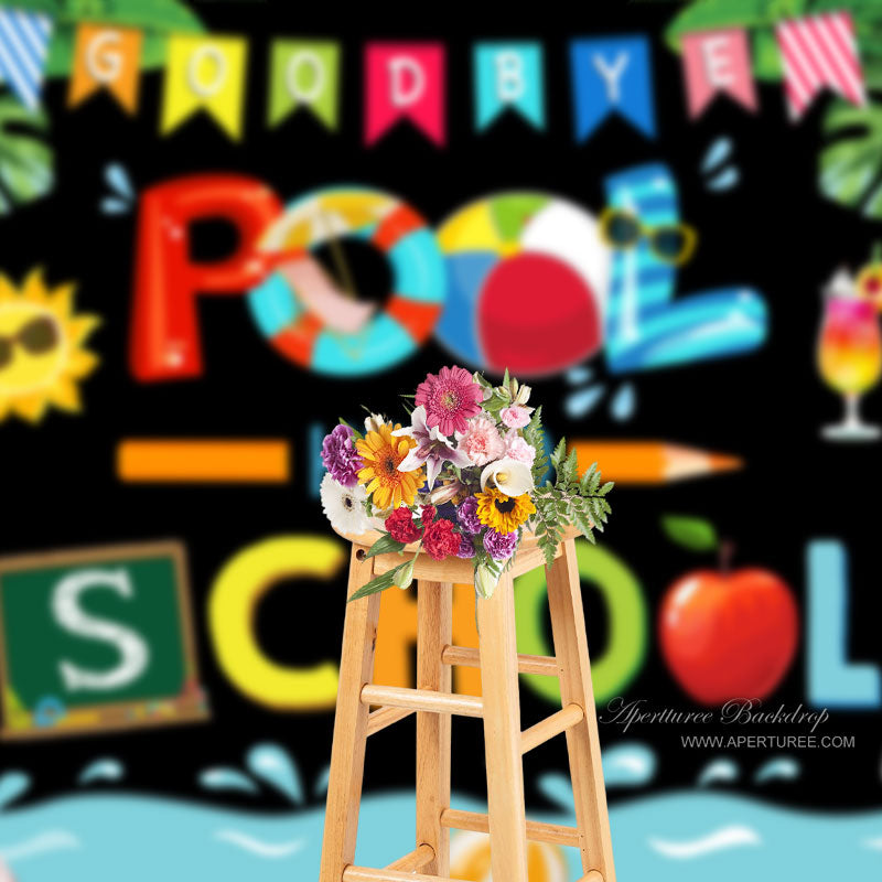 Aperturee - Goodbay Pool Hintergrund im Sommerstil für den Schulanfang