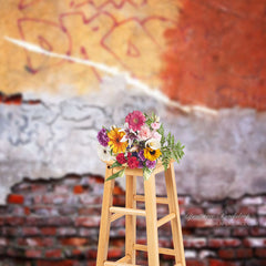 Aperturee - Graffiti Shabby Red Orange Brick Fotoshooting Hintergrund