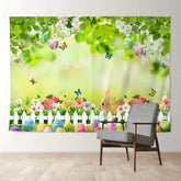 Aperturee - Grüne Blätter Kaninchen im blühenden Ostertag Hintergrund