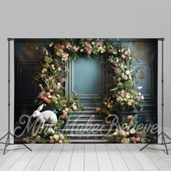 Aperturee - Grüne Pflanze Blumen Kaninchen Skulptur Ostern Hintergrund