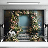 Aperturee - Grüne Pflanze Blumen Kaninchen Skulptur Ostern Hintergrund