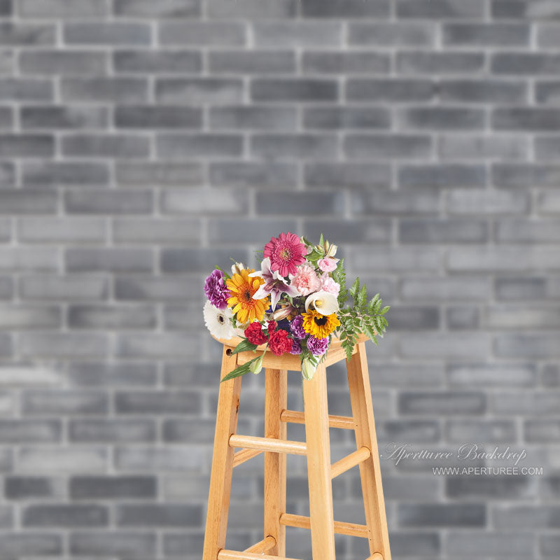 Aperturee – Grauer Backsteinmauer Textur Fotostudio Hintergrund