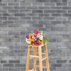 Aperturee – Grauer Backsteinmauer Textur Fotostudio Hintergrund