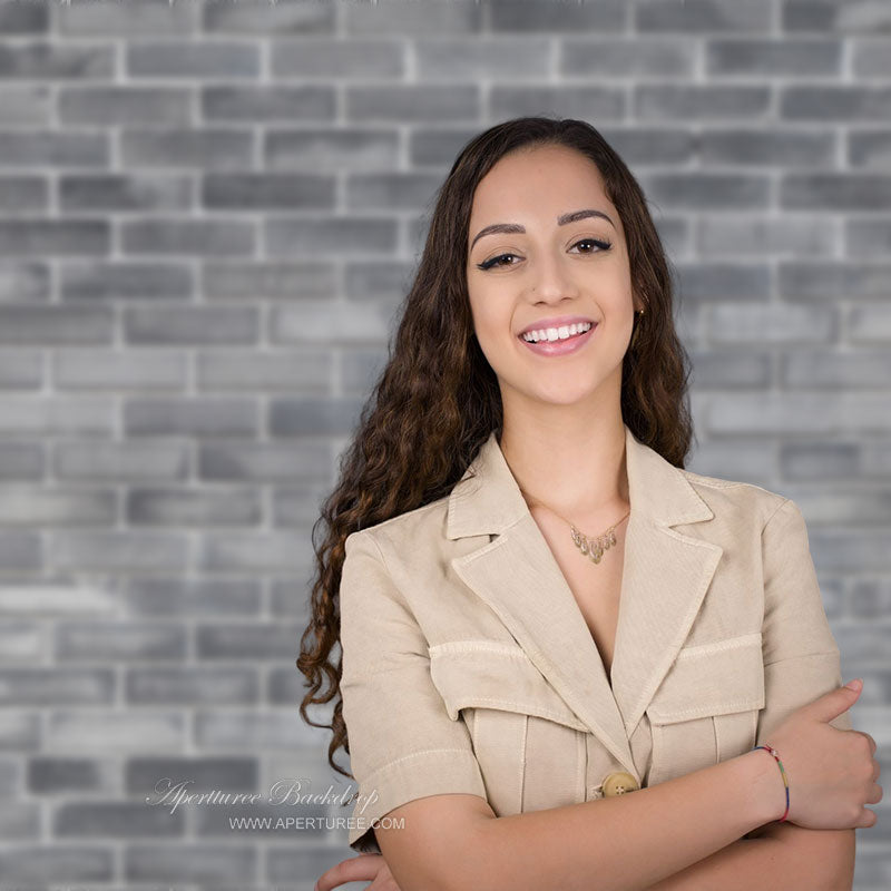 Aperturee – Grauer Backsteinmauer Textur Fotostudio Hintergrund
