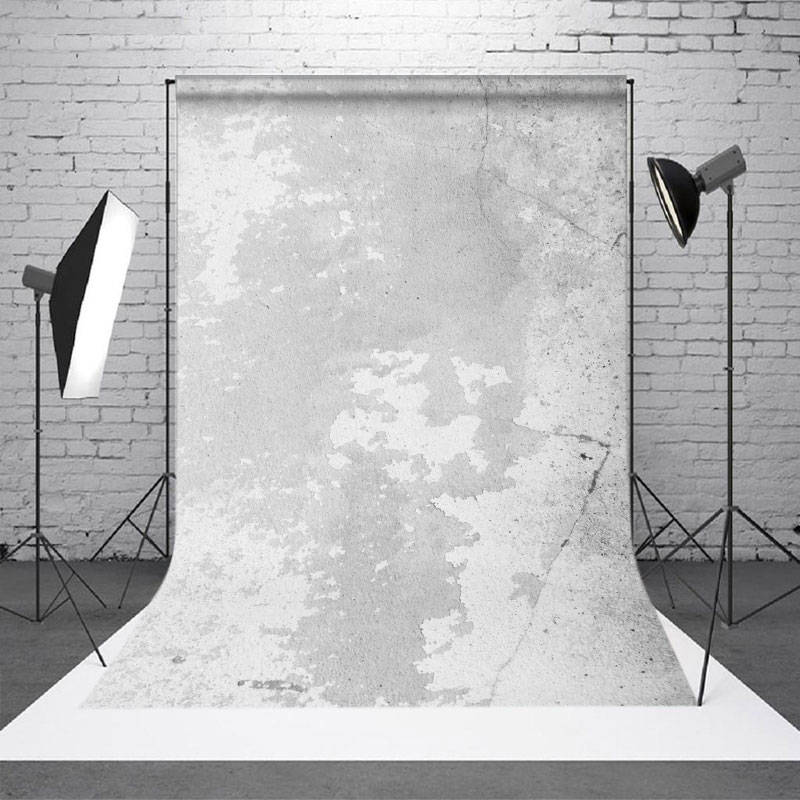 Aperturee - Grau silberner abstrakter Shabby Wall Portrait Hintergrund