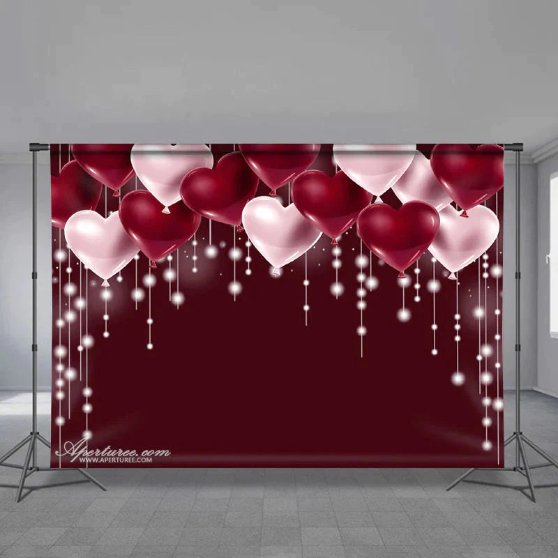 Aperturee - Herz Ballon Lichterkette glücklicher Valentinstag Hintergrund