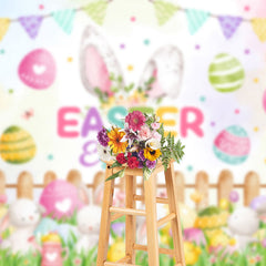 Aperturee - Eiersuche Kaninchen Pflanzen Holzzaun Ostern Hintergrund