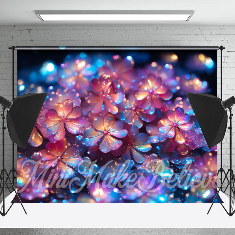 Aperturee - Laserlicht Farbüberlappung, floraler Fine Art Hintergrund