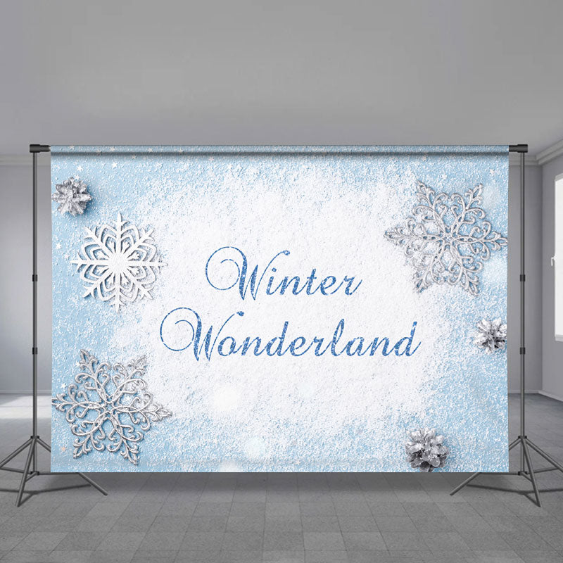 Aperturee - Hellblauer Winterwanderland Urlaubshintergrund