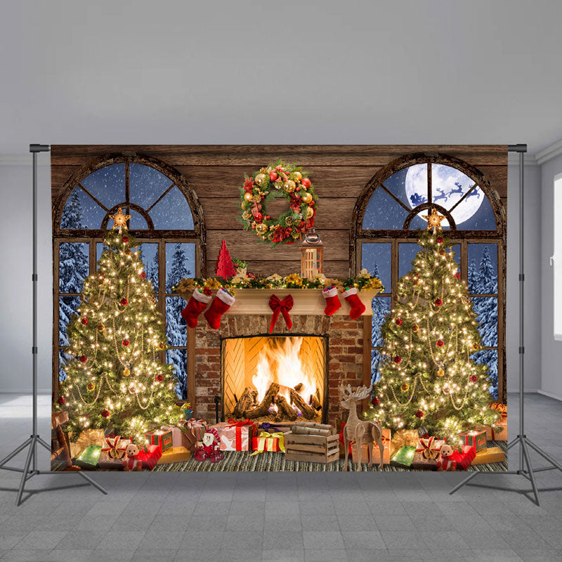 Aperturee - Lichtbaum Kamin Mondnacht Weihnachtskulisse