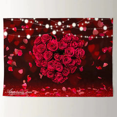 Aperturee - Leuchtende rote Rosenherz Valentinstag Hintergrund