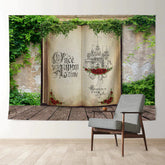 Aperturee - Magic Book Castle Greeny Wall Ostern Fotohintergrund