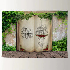 Aperturee - Magic Book Castle Greeny Wall Ostern Fotohintergrund