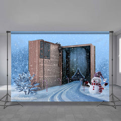 Aperturee - Magic Book Road To Cabin Schneemann Winterhintergrund
