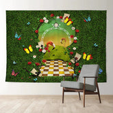 Aperturee - Magischer Schlüsselloch Grünwand Ostern Fotohintergrund