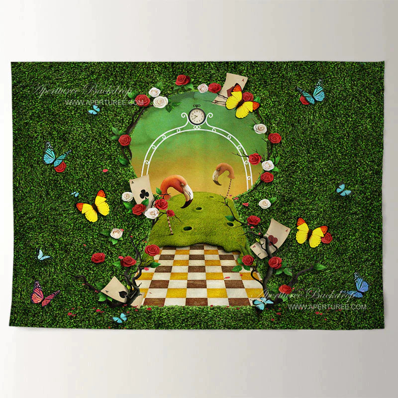 Aperturee - Magischer Schlüsselloch Grünwand Ostern Fotohintergrund