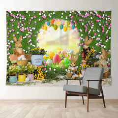 Aperturee - Magischer Frühlingsblumenhase Frohe Ostern Hintergrund